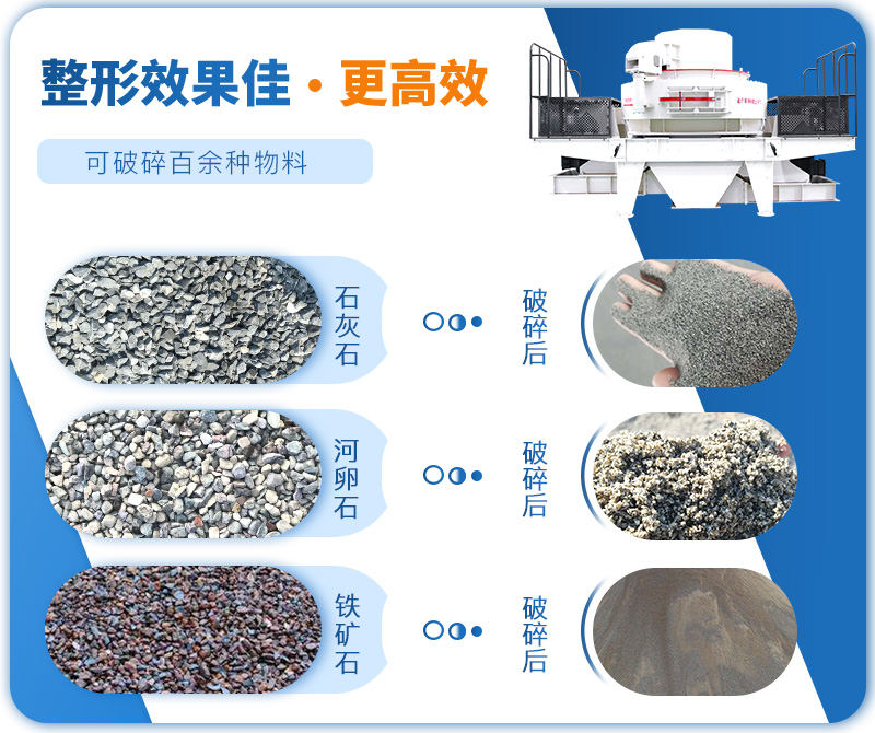 制砂機(jī)成品粒度多樣化，各種石料都不怕